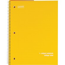 Staples® 1-Subject Notebooks, 8 x 10.5, College Ruled, 75 Sheets, Assorted, 48/Carton (27620CT)