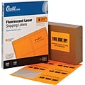 Quill Brand® Laser Shipping Labels, 3-1/3 x 4, Fluorescent Orange, 600 Labels (710441)