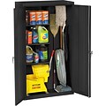 Tennsco® Janitorial Supply Cabinet, Black, 64Hx36Wx18D