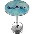 Trademark Global® 28 Solid Wood/Chrome Pub Table, Blue, Blue Moon