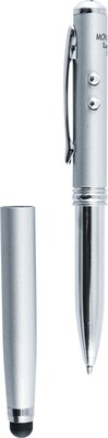 Monteverde 4-in-1 Multifunction Laser/Stylus/Flashlight/Ballpoint Pen, Medium Point, Silver (MV73423)