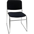 MLP Sled-Base Stacking Chairs; 1-1/2 Thick Padding, without Arms, Navy, Chrome Frame