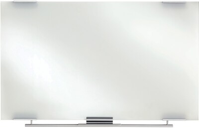 Iceberg Clarity Glass Dry-Erase Board, Aluminum Brackets, Frameless, 48W x 36H (ICE31140)