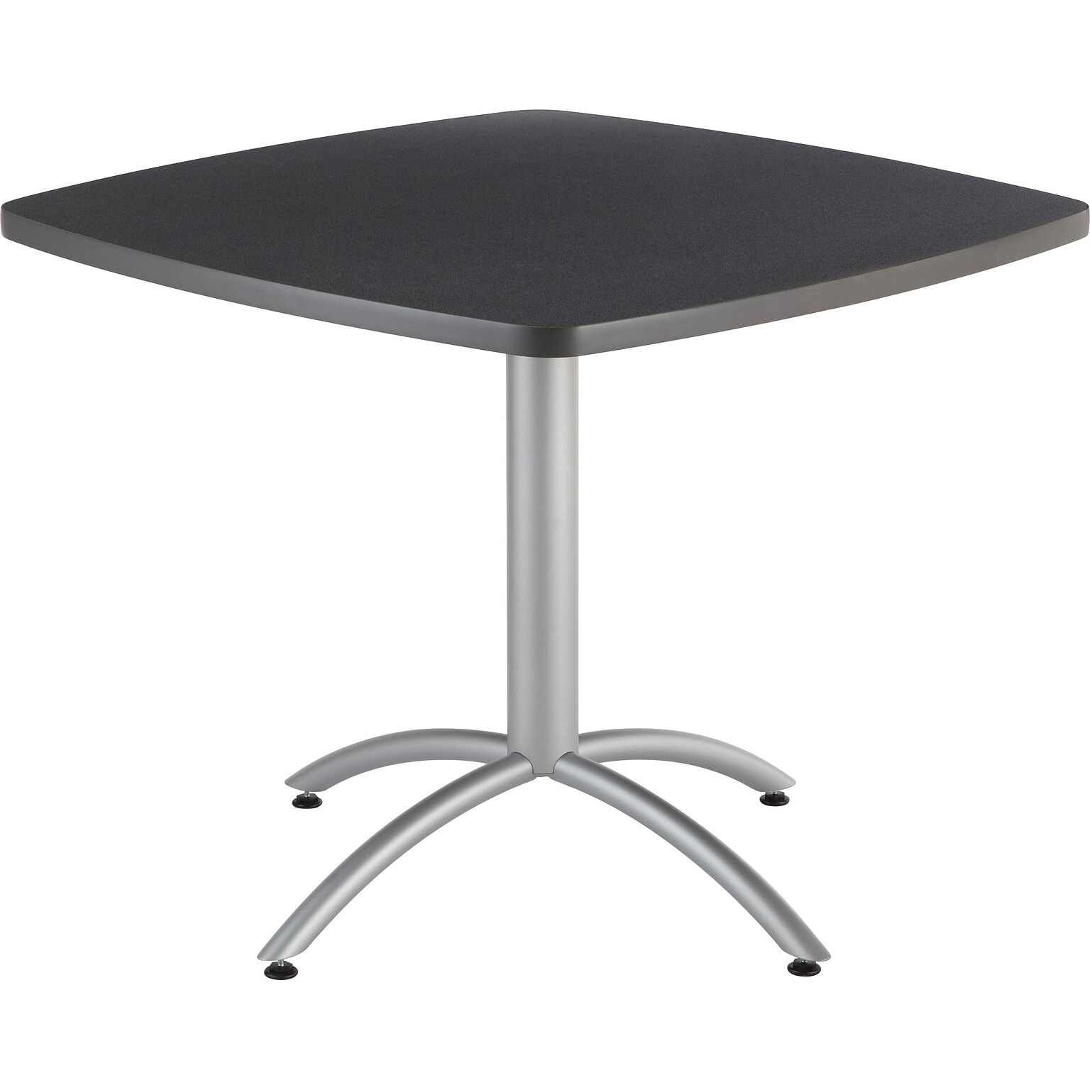 Iceberg CafeWorks 36 Square Cafe Table, Graphite/Silver, 30H x 36W x 36D