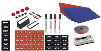 MasterVision Magnetic Board Accessory Kit, Blue/Red