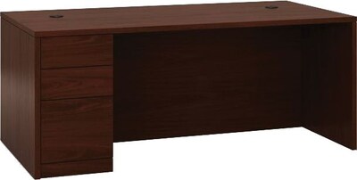 HON 10500 Series Left Pedestal Desk, 2 Box/1 File Drawer, 72W, Mahogany Finish NEXTExpress NEXT2019
