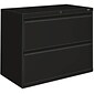 Hon® Brigade® 800 Series 2-Drawer Lateral File Cabinet, Black, Letter/Legal (Hon®882LP)