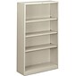 HON® Brigade Steel Bookcase, Light Gray, 4-Shelf, 59"H