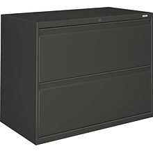 Hon® Brigade® 800 Series 2-Drawer Lateral File Cabinet, Charcoal, Letter/Legal (882LS)