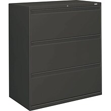 Hon® Brigade® 800 Series 3-Drawer Lateral File Cabinet, Charcoal, Letter/Legal (883LS)