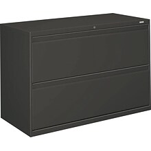 Hon® Brigade® 800 Series 2-Drawer 28 3/8H x 42W x 19 1/4D Lat File Cabinet, Charcoal, Lgl (892LS)