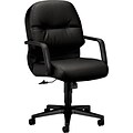 HON 2090 Series Leather Executive Mid-Back Chair, Black (H2092SR11T)