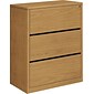 HON 10500 Series Lateral File Cabinet, 3-Drawer, Harvest, 45 1/2"H x 36"W x 20"D