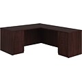 basyx by HON BL Laminate Bundle Solutions L-Station with 2 Pedestals, Mahogany, 29.0 H x 66.0 W x 78.0 D