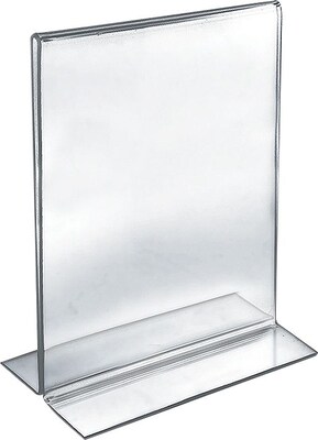Azar® 11 x 8 1/2 Vertical Double Sided Stand Up Acrylic Sign Holder, Clear, 10/Pack