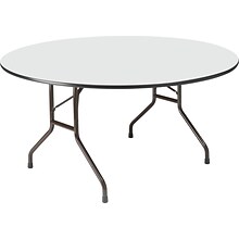 Iceberg Round Premium Wood Folding Table, Gray, 60Diameter