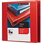 Staples® Heavy Duty 3" 3 Ring View Binder with D-Rings, Red (ST56298-CC)