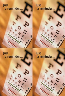 Eye Care Postcards; for Laser Printer; Eye Chart, 100/Pk
