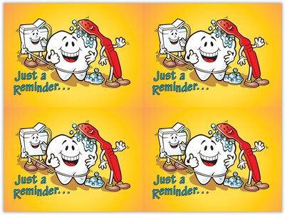 Dental Postcards; for Laser Printer; Smile Team™ Just A Reminder, 100/Pk