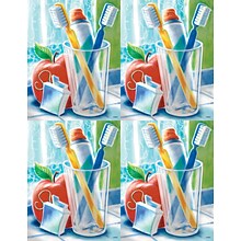 Dental Postcards; for Laser Printer; Toothbrush Scene, 100/Pk