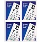 Eye Care Postcards; for Laser Printer; Red Blue Eye Chart, 100/Pk