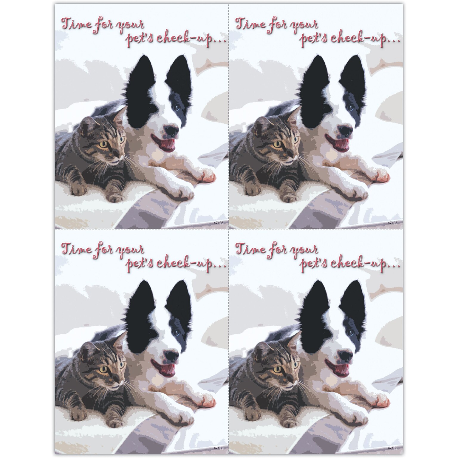 Photo Image Postcards; for Laser Printer; Pets Check-up, 100/Pk