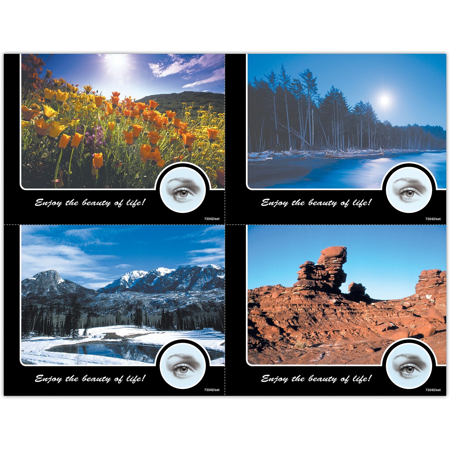 Scenic Assorted Postcards; for Laser Printer; Nature Photos, 100/Pk