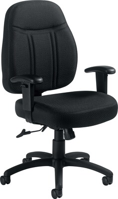 Offices To Go Mid-Back Tilter Chair with Arms, Fabric, Black (OTG11651QL10)