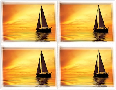 Scenic Postcards; for Laser Printer; Scenic Boat Sunset, 100/Pk