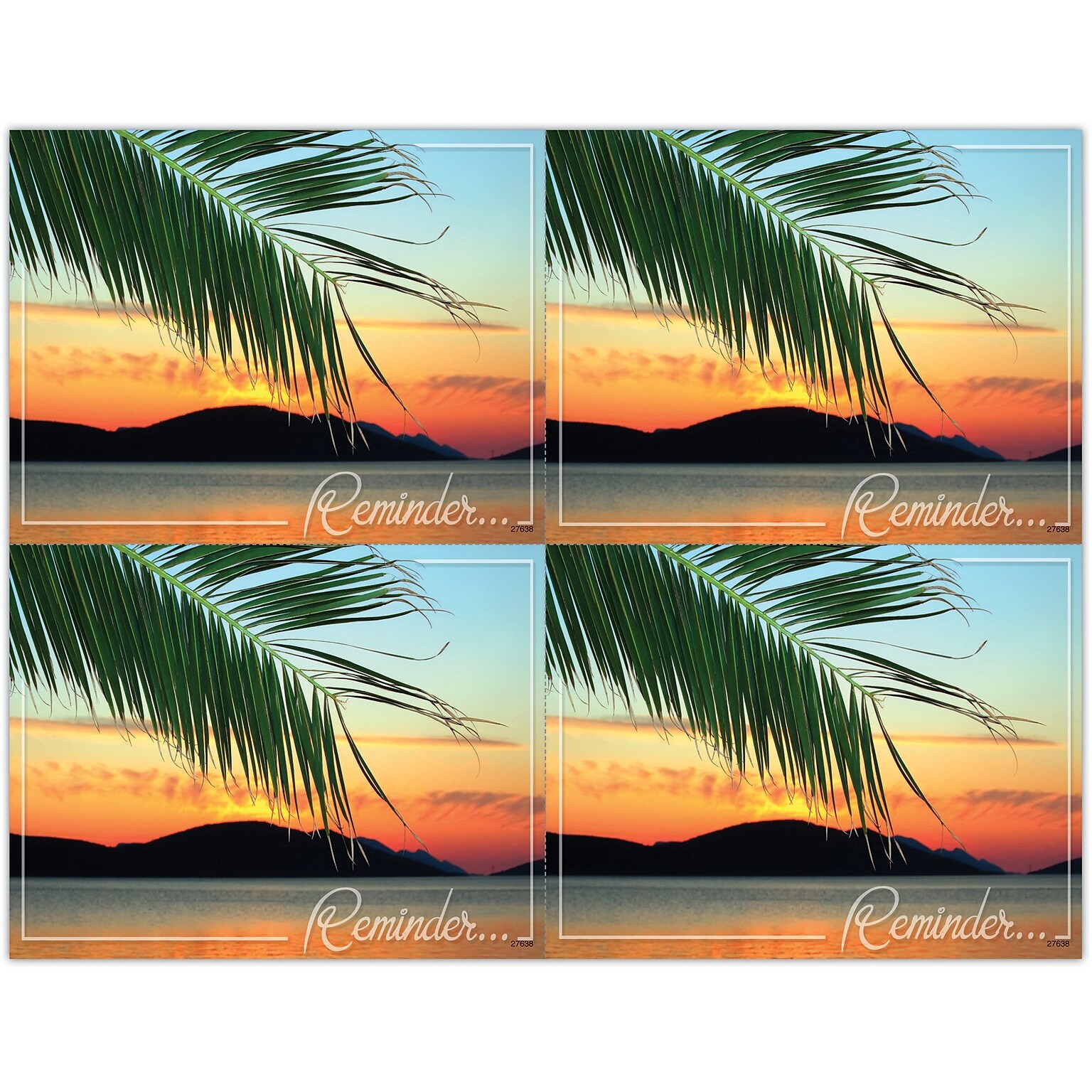 Scenic Postcards; for Laser Printer; Scenic Palm Reminder, 100/Pk