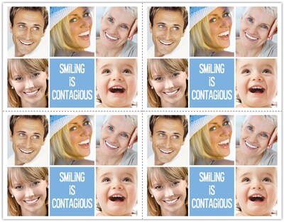Cosmetic Dentistry Postcards; for Laser Printer; Smiling is Contagious, 100/Pk