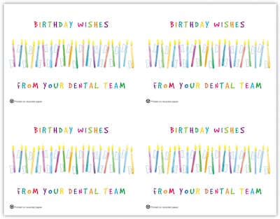 Graphic Image Recycled Postcards; for Laser Printer; Birthday Wishes, 100/Pk