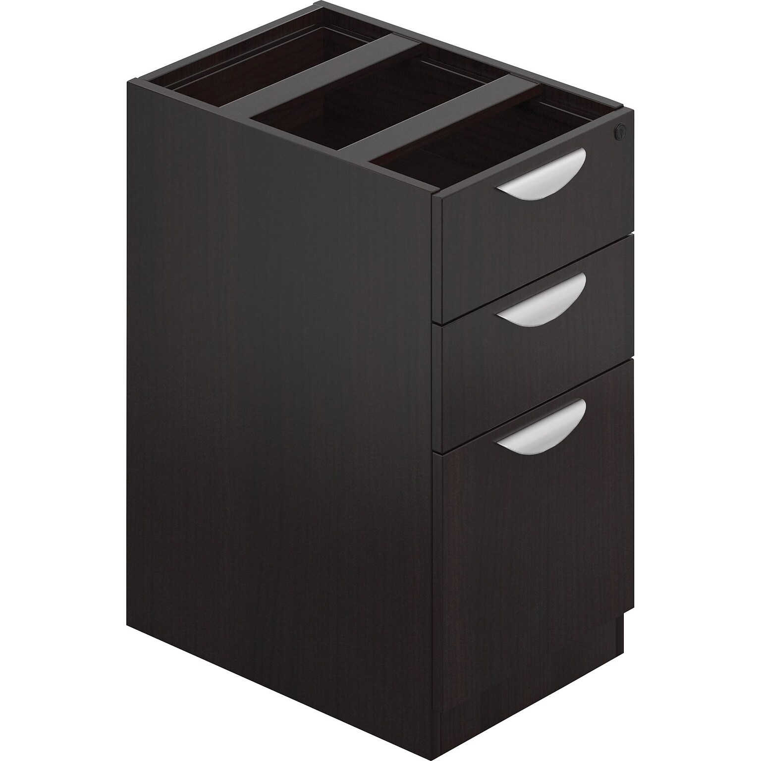 Global Superior 3-Drawer Vertical File Cabinet, Letter Size, Lockable, 28H x 16W x 22D, Espresso (TDSL22BBF-AEL)