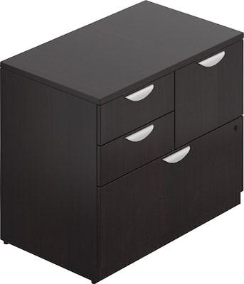 Offices to Go Superior Laminate Mixed Storage Unit with Lock, American Espresso, 36W x 22D x 29.5