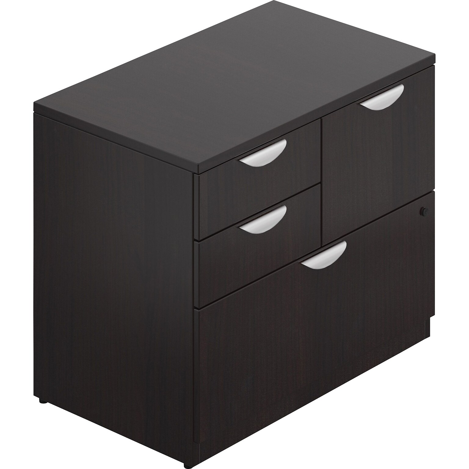 Offices to Go Superior Laminate Mixed Storage Unit with Lock, American Espresso, 36W x 22D x 29.5H