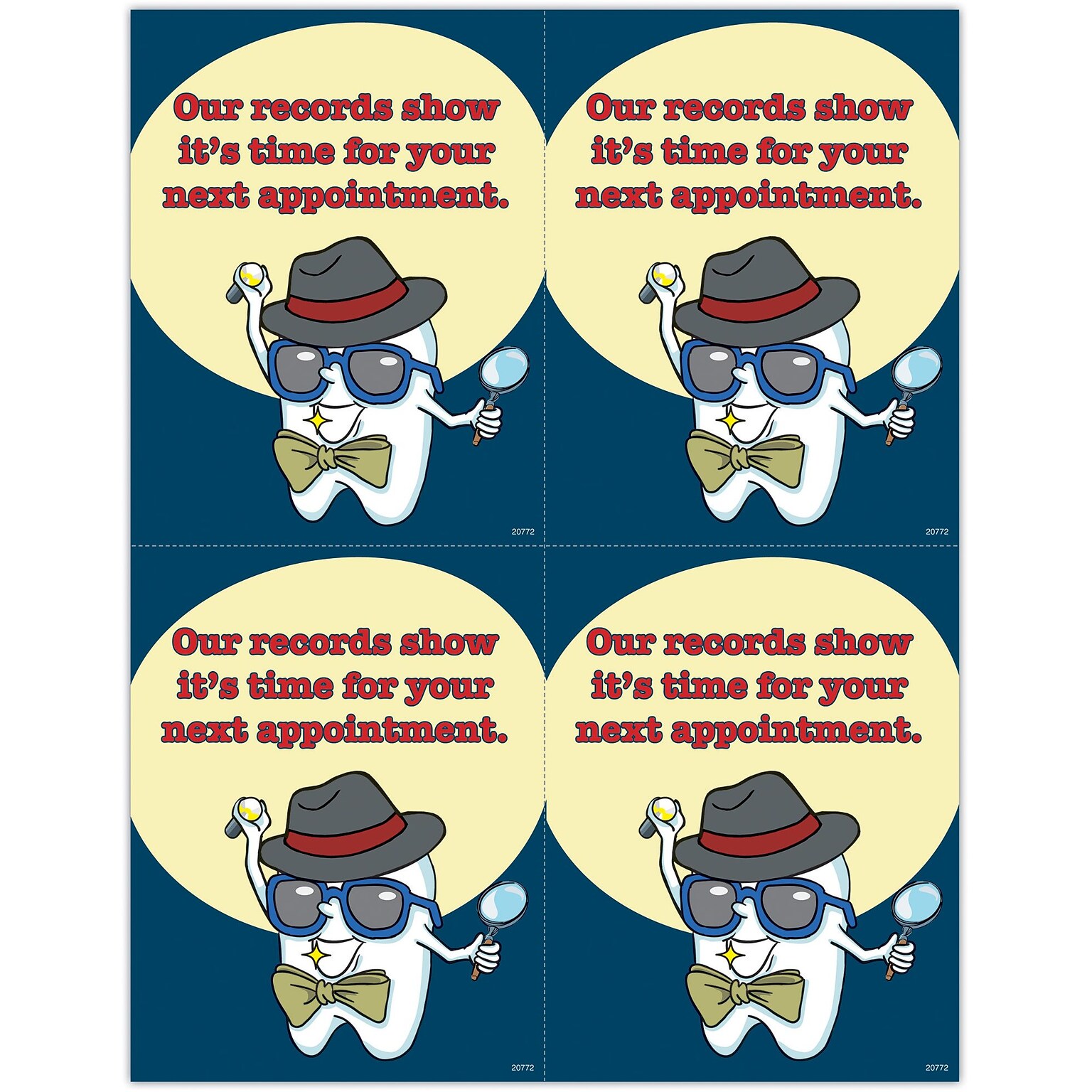 Toothguy® Postcards; for Laser Printer; Records Show, 100/Pk
