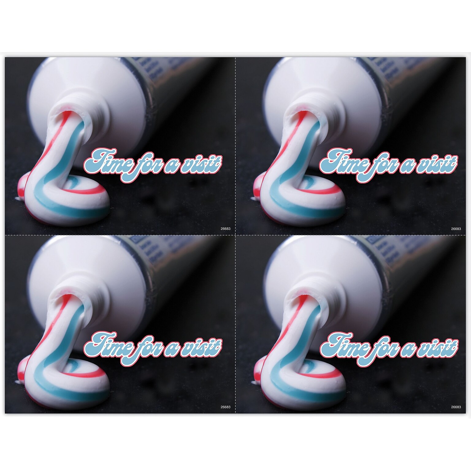 Photo Image Laser Postcards, Tube of Toothpaste, 100/Pk