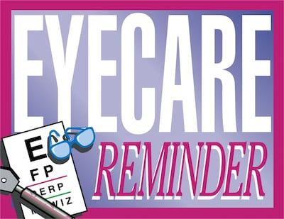 Graphic Image Postcards; for Laser Printer; Eyecare Reminder, 100/Pk