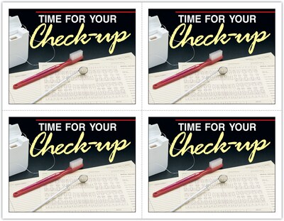 Graphic Image Postcards; for Laser Printer; Time For Check-Up, 100/Pk