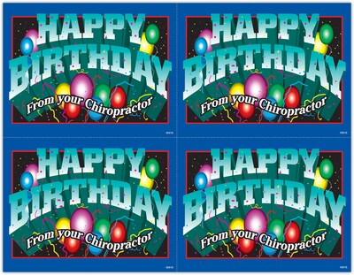 Chiropractic Postcards; for Laser Printer; Happy Birthday, 100/Pk