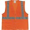 Protective Industrial Products High Visibility Sleeveless Safety Vest, ANSI Class R2, Orange, Large