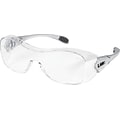 MCR Safety® Law® OTG Safety Glasses, Clear Anti-Fog Lens, Silver Temple, 12/Pack