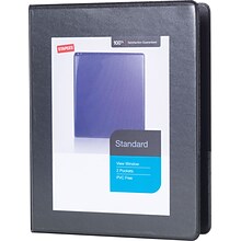 Staples® Standard 1 3 Ring Mini View Binder, Black (26454)