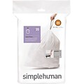 simplehuman® High Density Trash Bags; Code H, 8-9 Gallon, Drawstring, Extra Heavy, 200/Box
