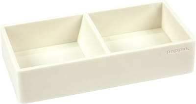 Poppin Softie This + That 2-Compartment Silicone Accessory Tray, White (100439)