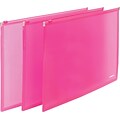 Poppin Neon Pink Set of 3 Zip Folios