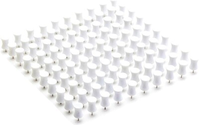 Poppin Push Pins, White, 100/Pack (100420)