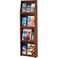 Wooden Mallet Full-View Wall-Mounted Literature Display; 12-Pocket, Mahogany Finish, 49x15x4-3/4