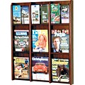 Wooden Mallet Oak & Acrylic Literature Display Racks; 9-Magazine/18 Brochure, Mahogany