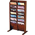 Wooden Mallet Solid Wood Literature Display Units; 37x22x12, Mahogany, 14-Pkt, Free-Standing